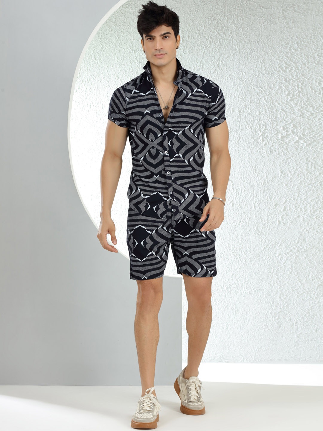 

DIMEH Printed Shirt With Shorts, Navy blue
