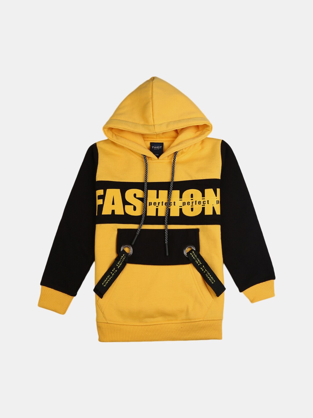 

V-Mart Boys Printed Hooded Pullover Sweatshirt, Yellow