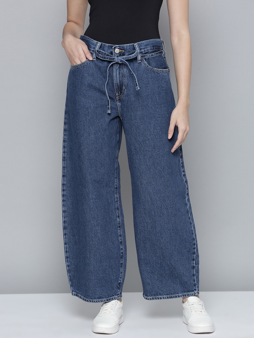 

Levis Women Pure Cotton Bootcut Jeans, Navy blue