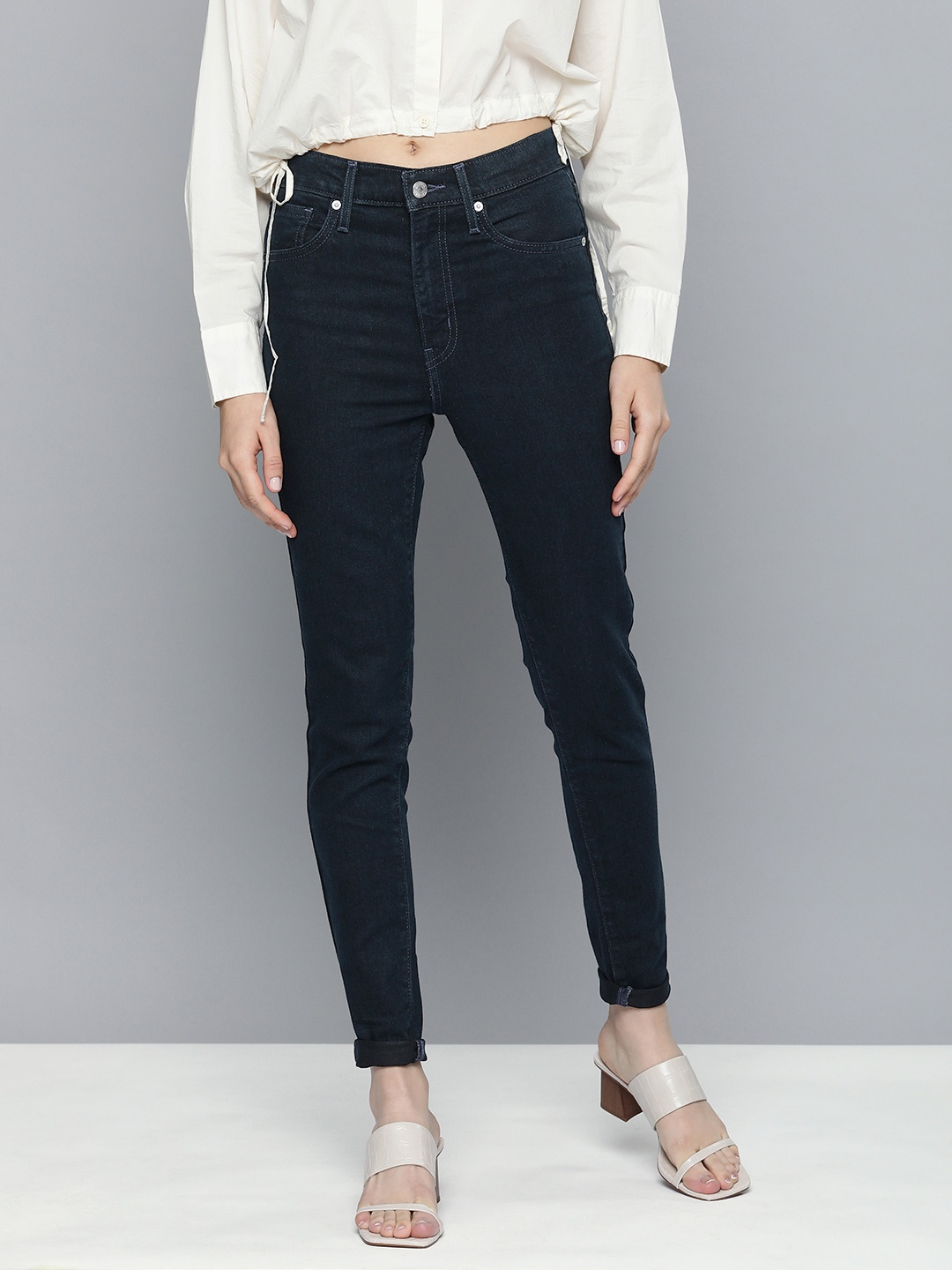 

Levis Women Mile Super Skinny Fit High-Rise Stretchable Jeans, Navy blue