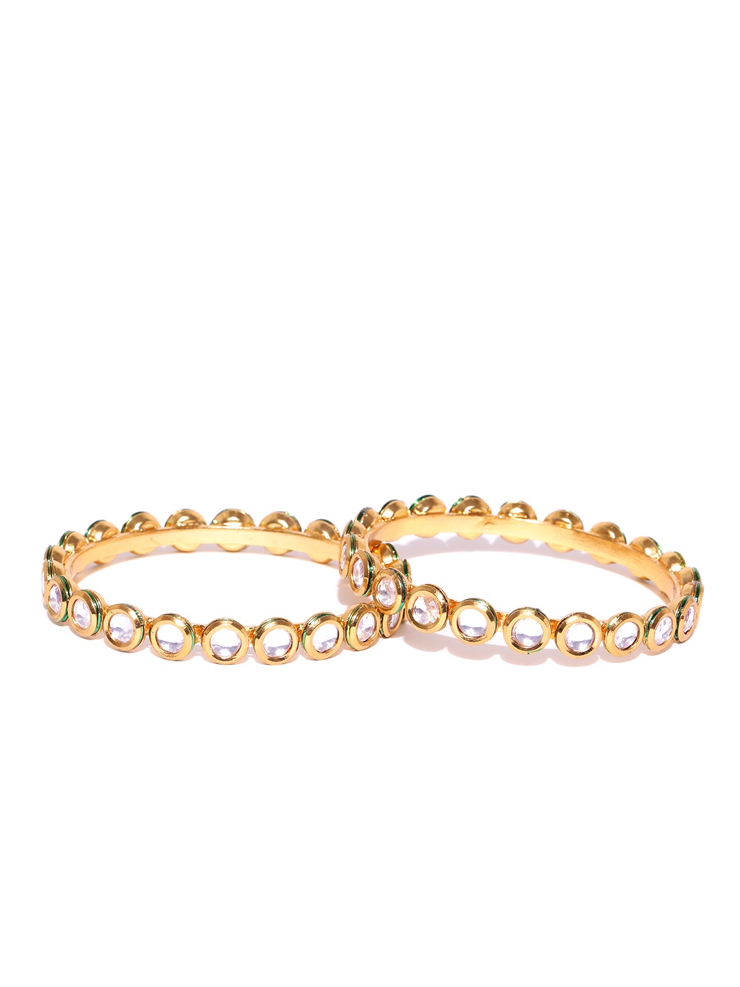 

Jewels Galaxy Set of 2 Gold-Toned Stone-Studded Bangles
