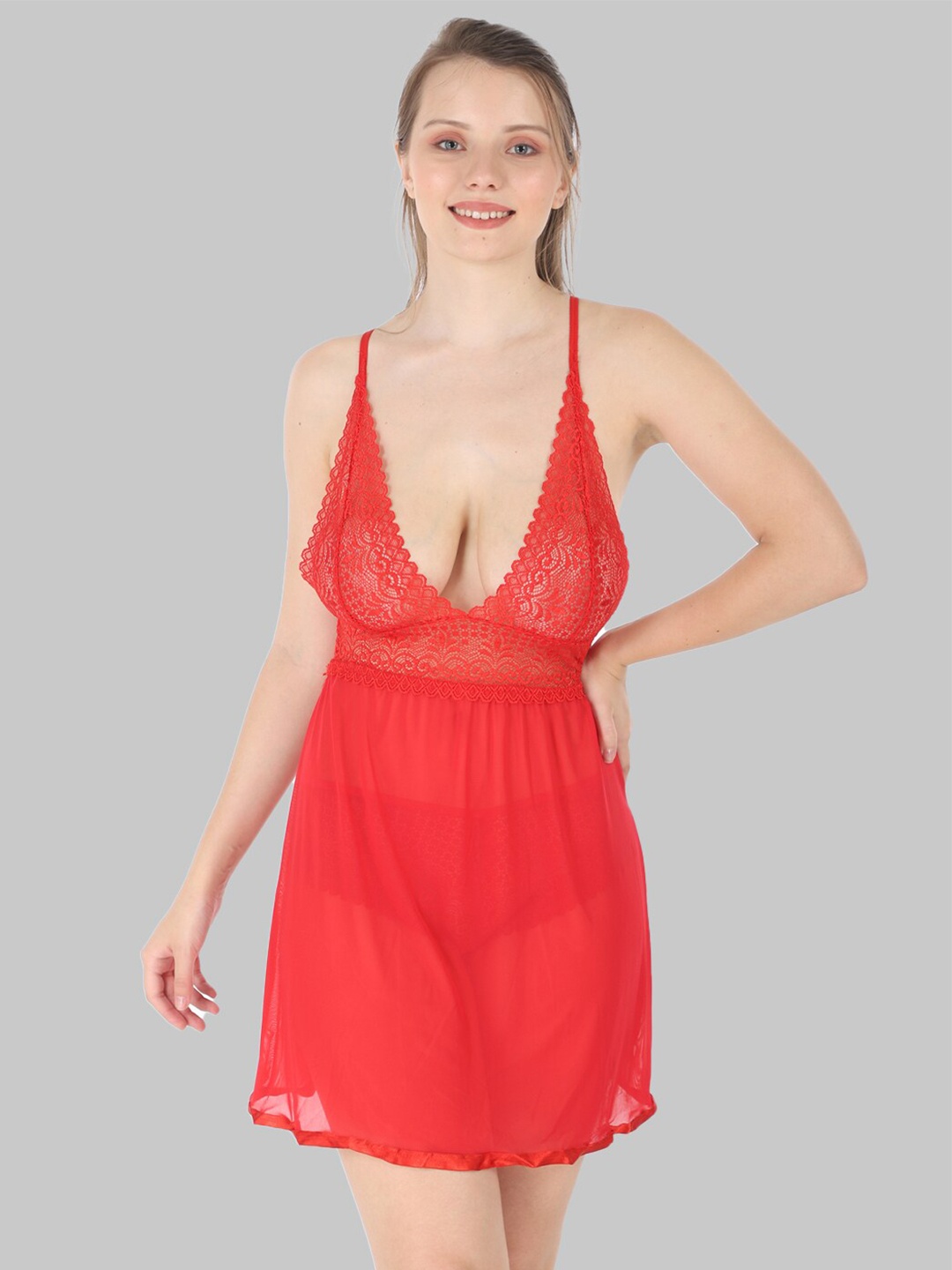 

Herryqeal Net Baby Doll, Red