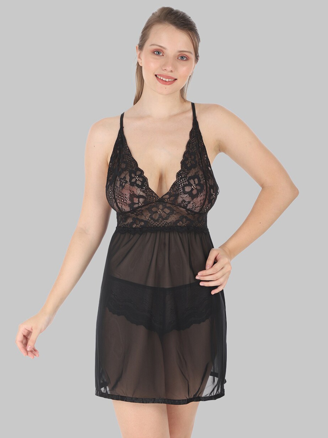 

Herryqeal Net Baby Doll, Black
