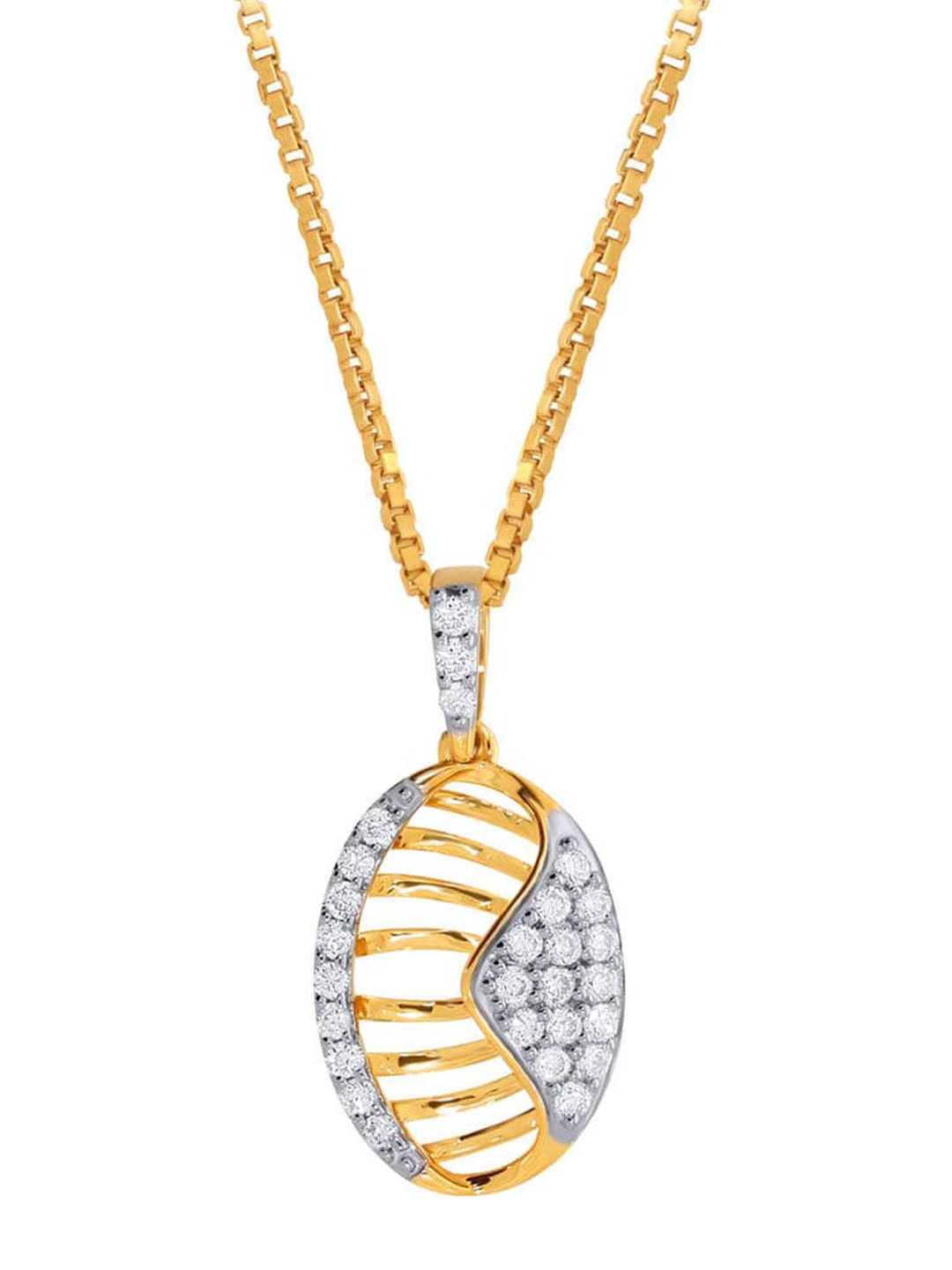 

SENCO Chic Creation 18KT Gold Diamond-Studded Pendant-3.0gm, Yellow