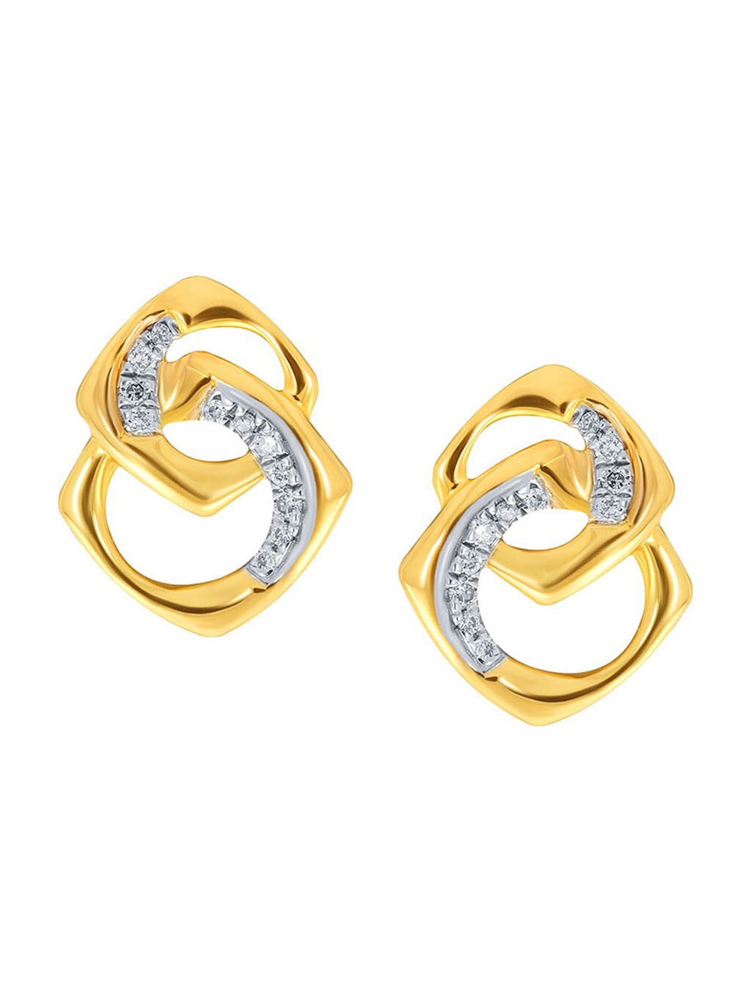 

SENCO Glorious Overlap 14KT Gold Diamond Studs-1.3gm