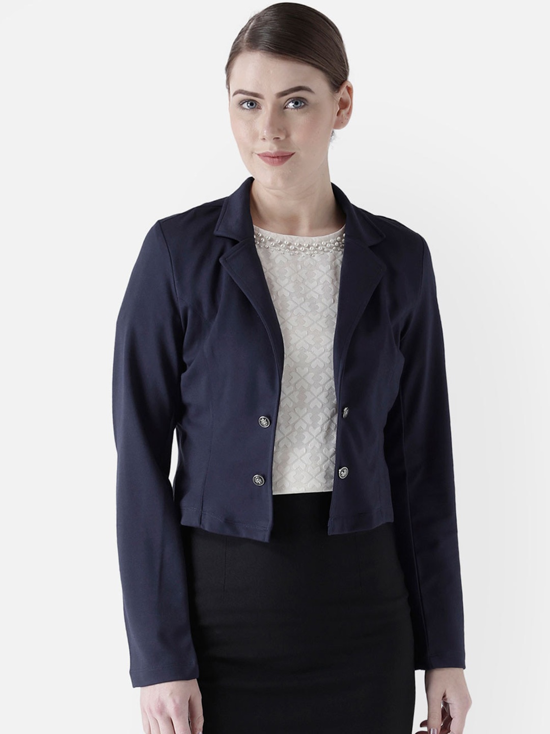 

109F Double-Breasted Casual Blazer, Navy blue