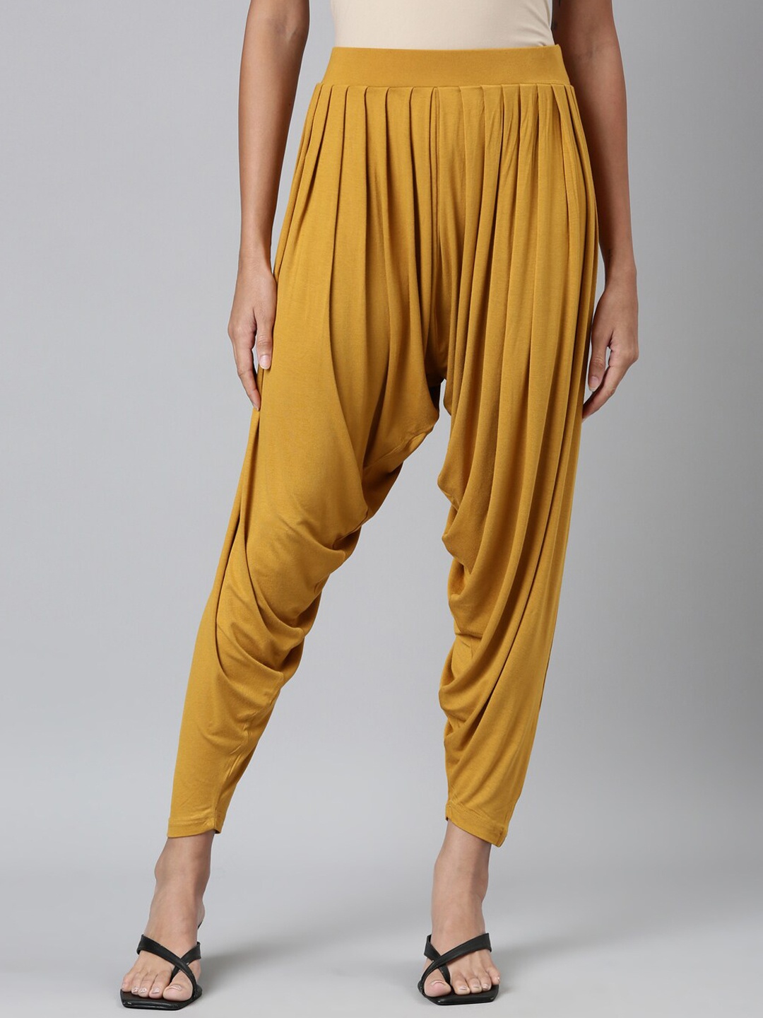 

Go Colors Mid-Rise Patiala Pant, Mustard