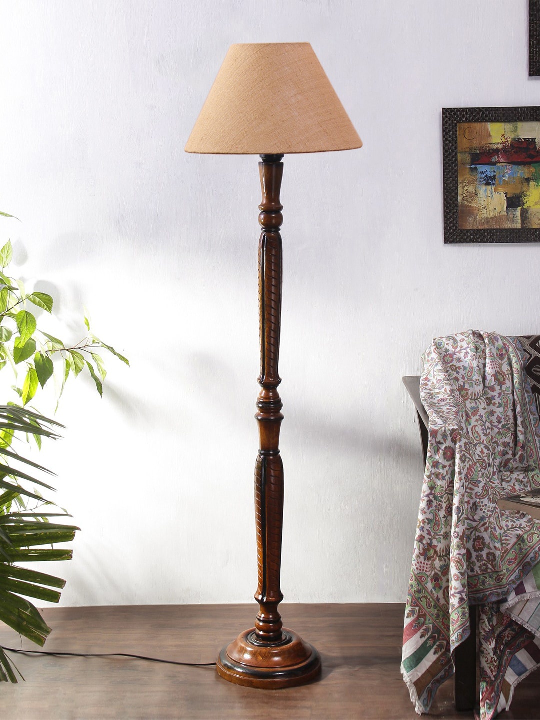 

Devansh Beige Textured Jute & Wooden Floor Lamp