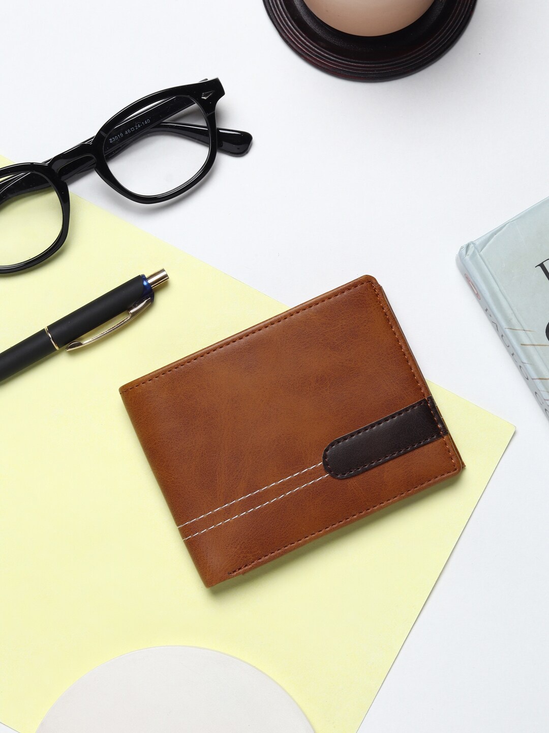 

WILD EDGE Men Two Fold Wallet, Tan