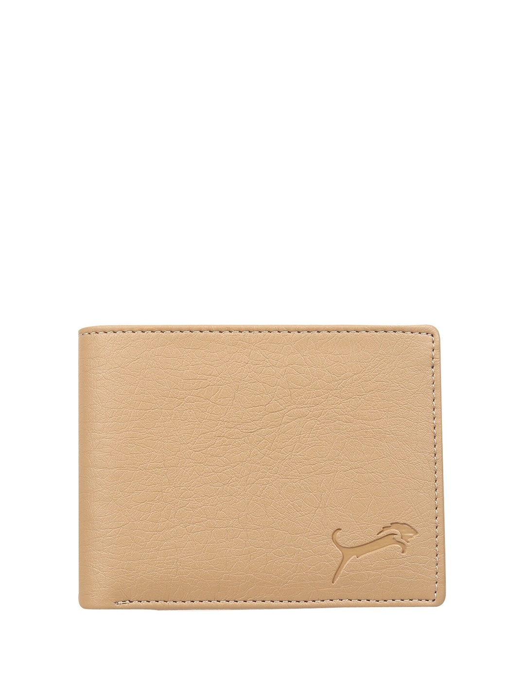 

WILD EDGE Men Textured Two Fold Wallet, Beige