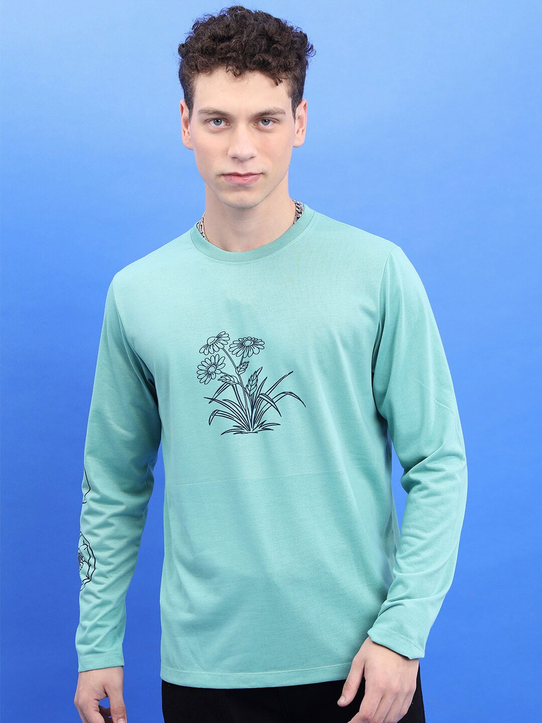 

KETCH Graphic Printed Round Neck T-shirt, Sea green