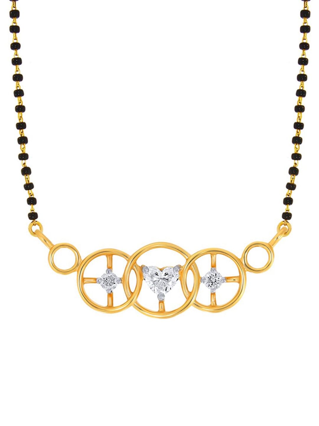 

SENCO Game of Radiance 18KT Gold Diamond Studded Mangalsutra Pendant-1.8gm