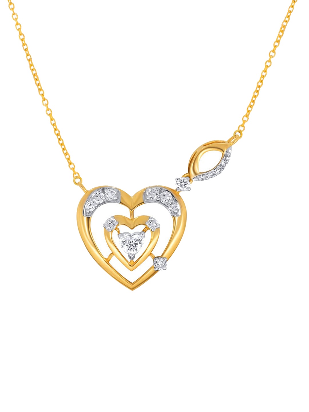 

SENCO Sweetheart Aura 18KT Gold Diamond-Studded Pendant-2.0gm, Yellow