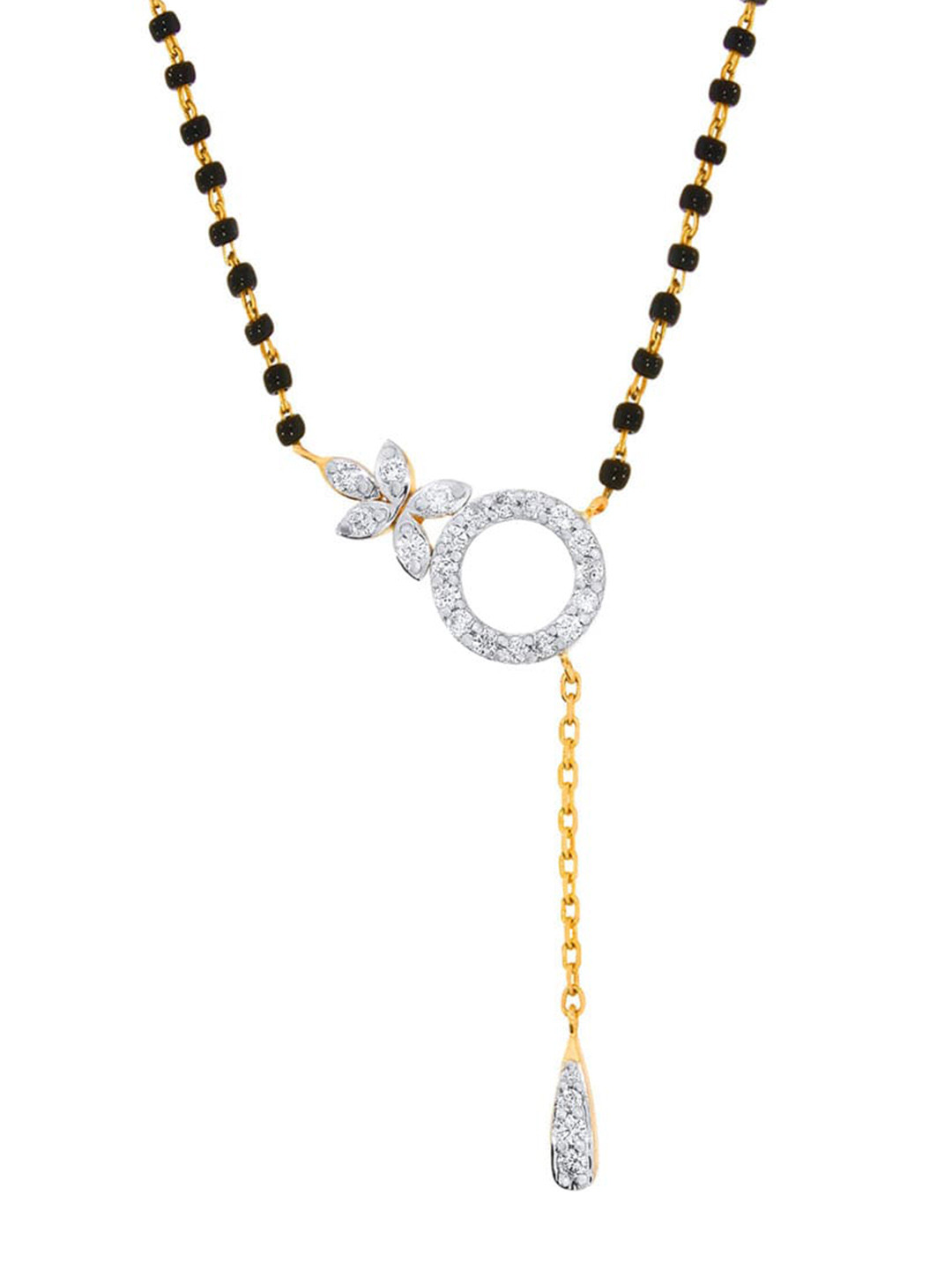 

SENCO Sweetish Cherry 18KT Gold Diamond Studded Mangalsutra Pendant-1.5gm