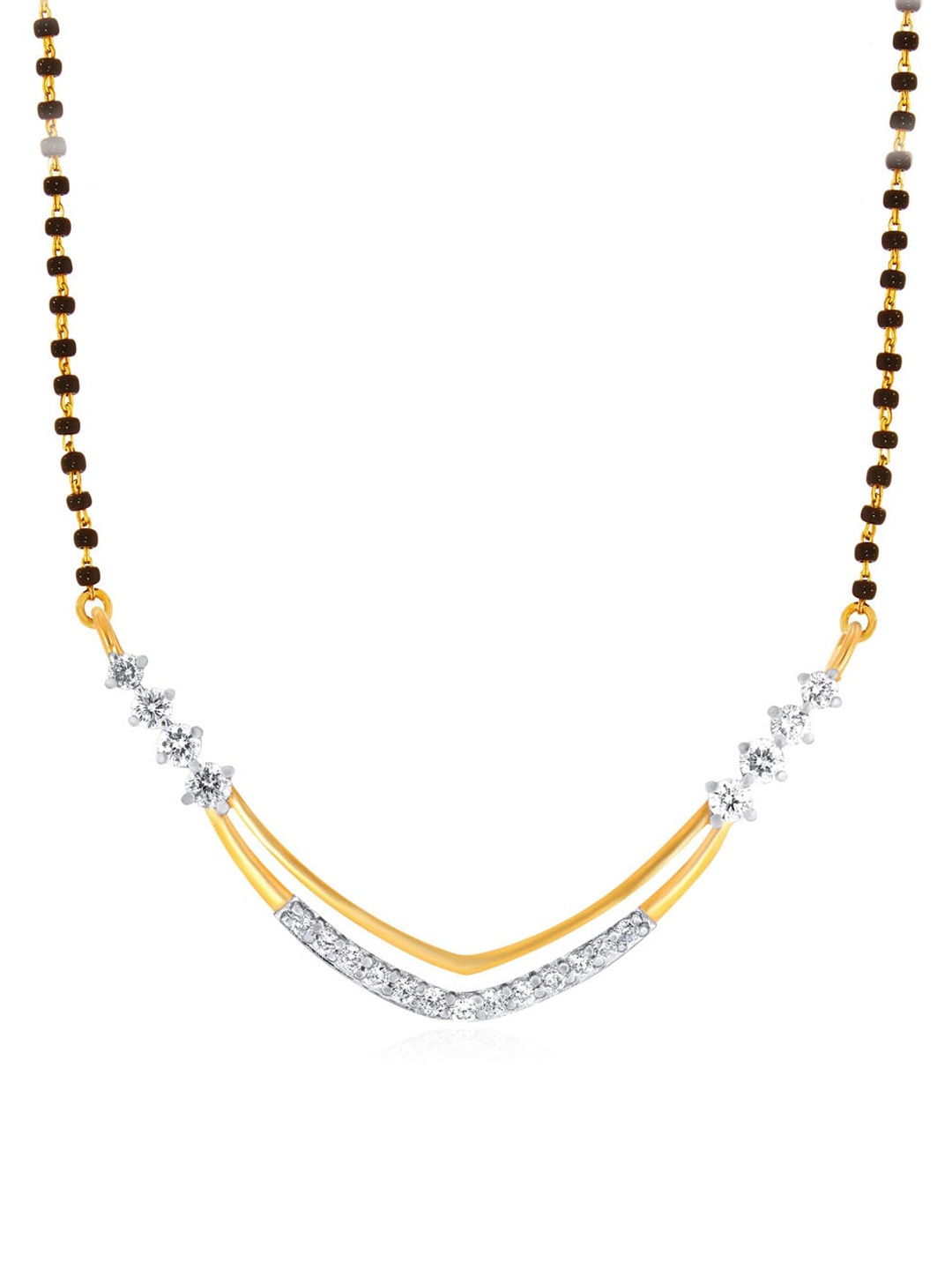 

SENCO Shimmer of Simplicity 18KT Gold Diamond Studded Mangalsutra Pendant-1.7gm