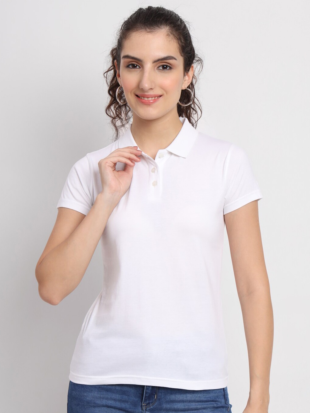 

appulse Polo Collar Short Sleeves Cotton T-shirt, White