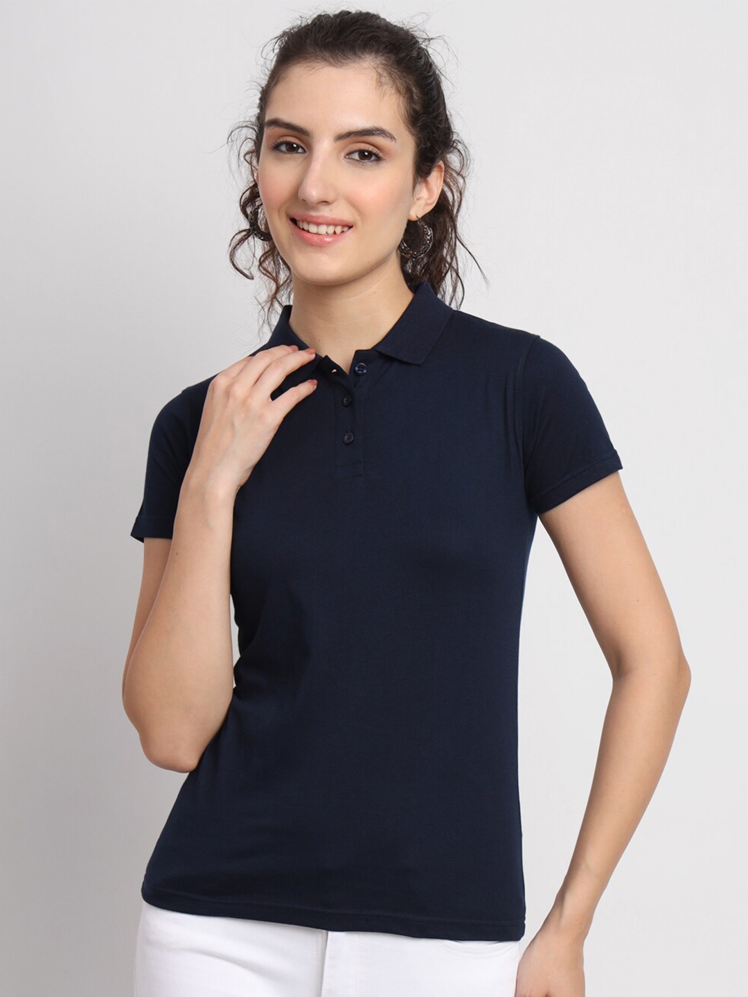 

appulse Polo Collar Short Sleeves Cotton T-shirt, Navy blue