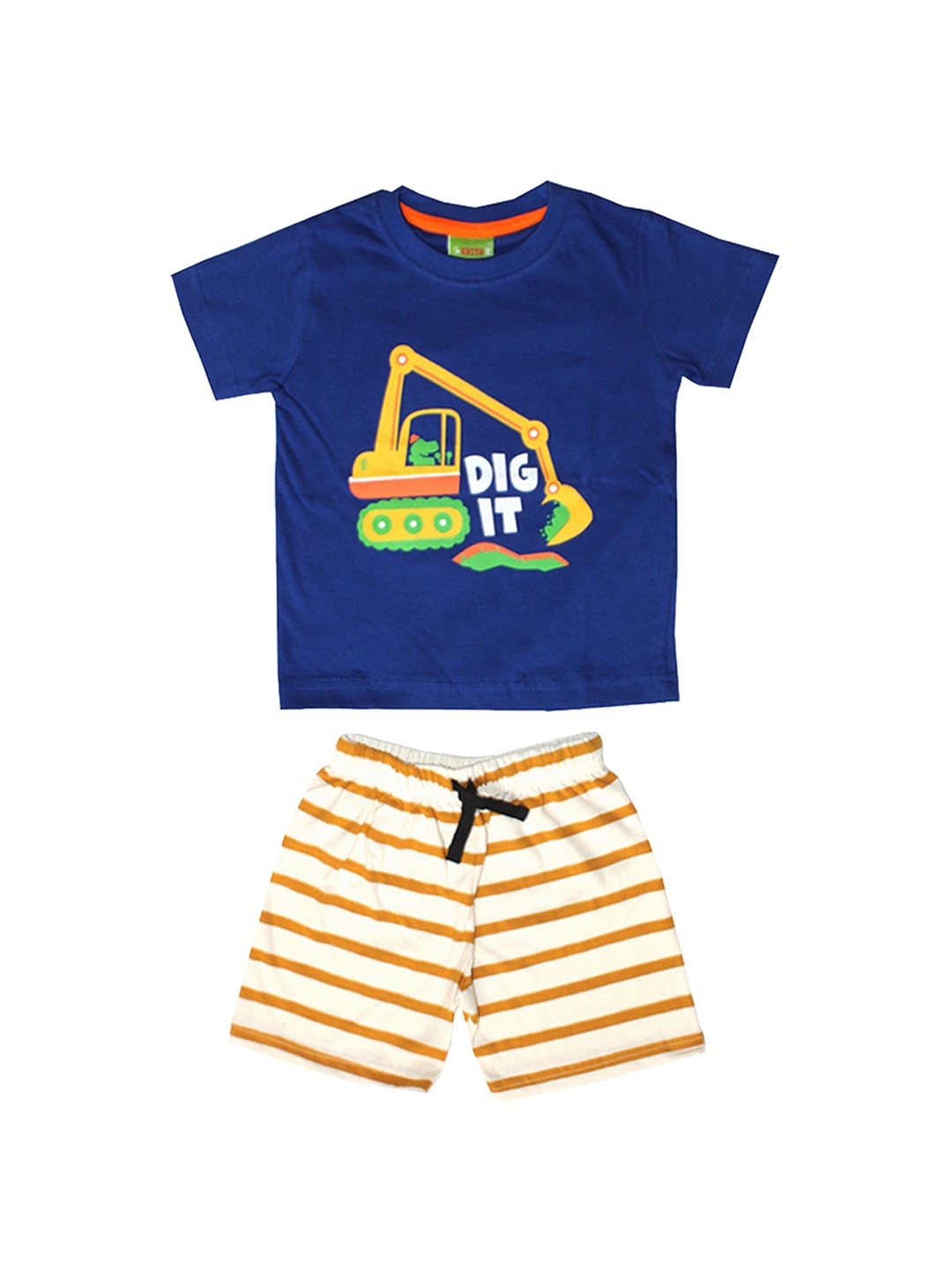

BAESD Boys Printed Pure Cotton T-shirt with Shorts, Blue