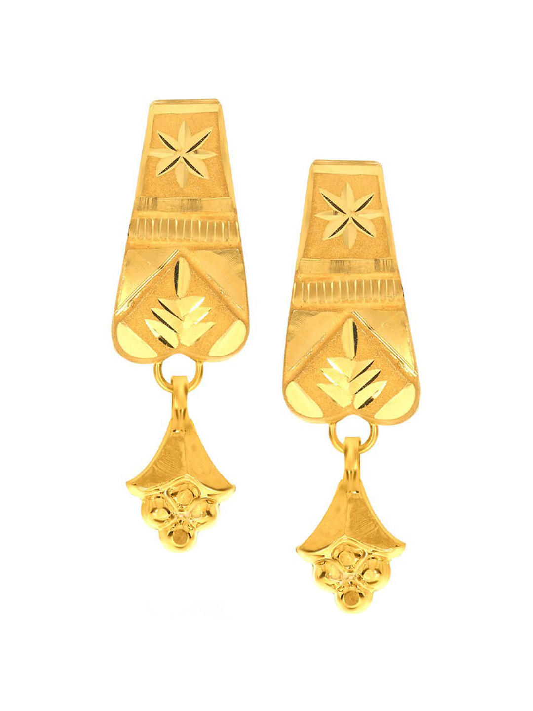

SENCO Starry Sheen 22KT Gold Drop Earrings-0.9gm