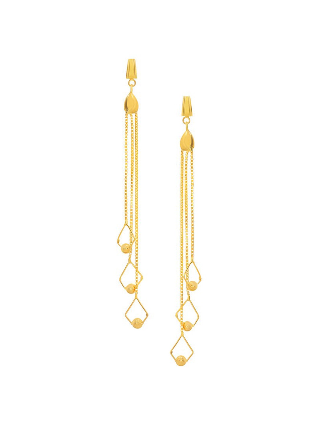 

SENCO Enchanting Fall 22KT Gold Drop Earrings-4.0gm