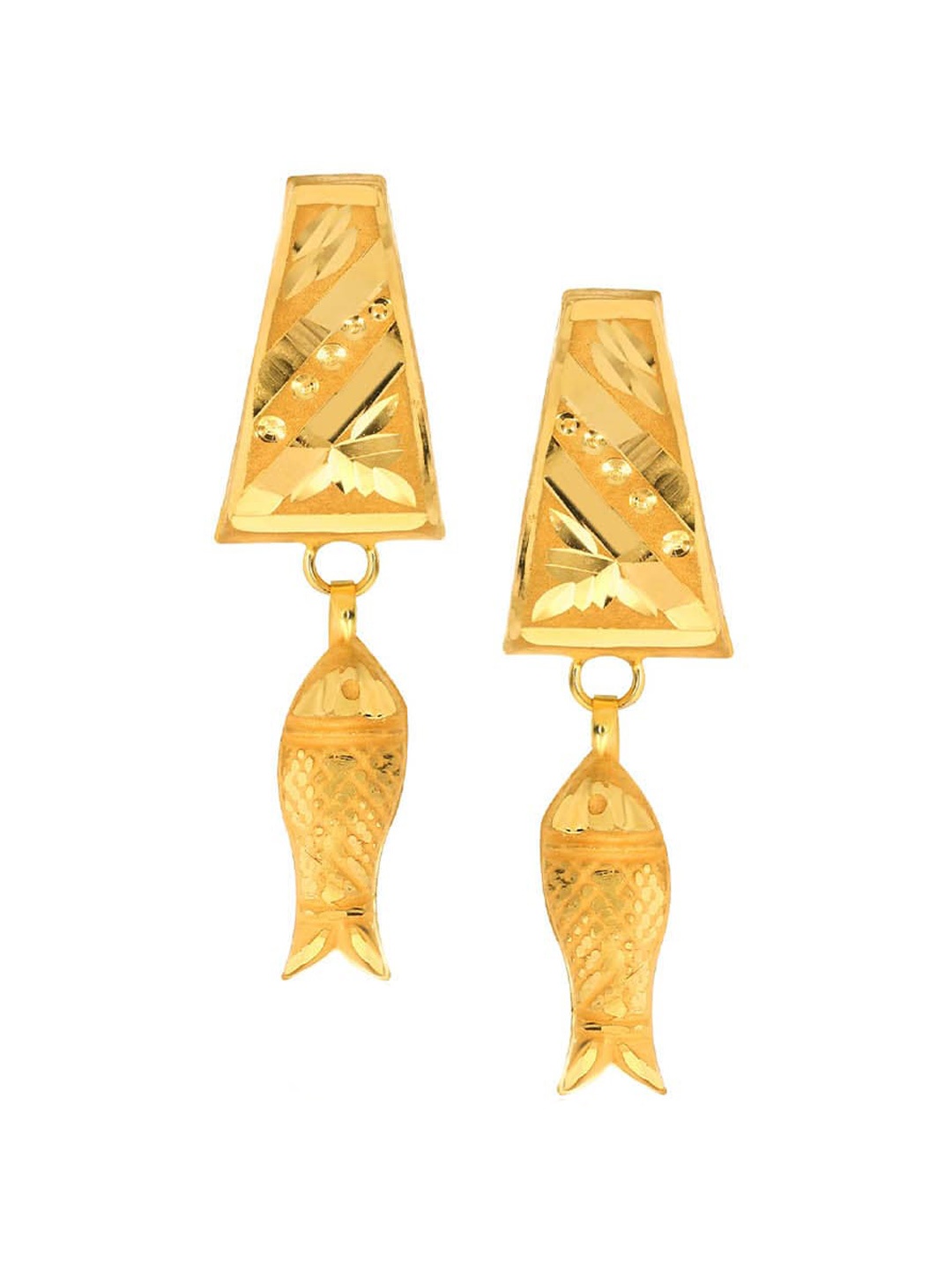 

SENCO Fishy Tales 22KT Drop Gold Earrings-0.9gm