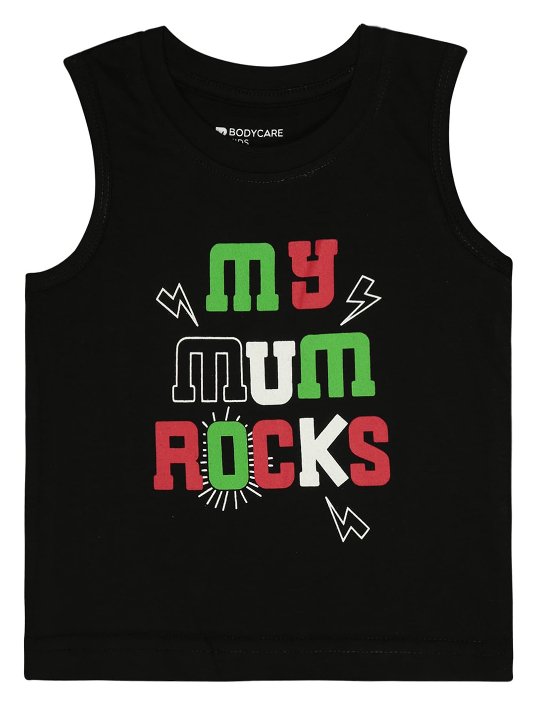 

Bodycare Boys Typography Printed Cotton T-shirt, Black