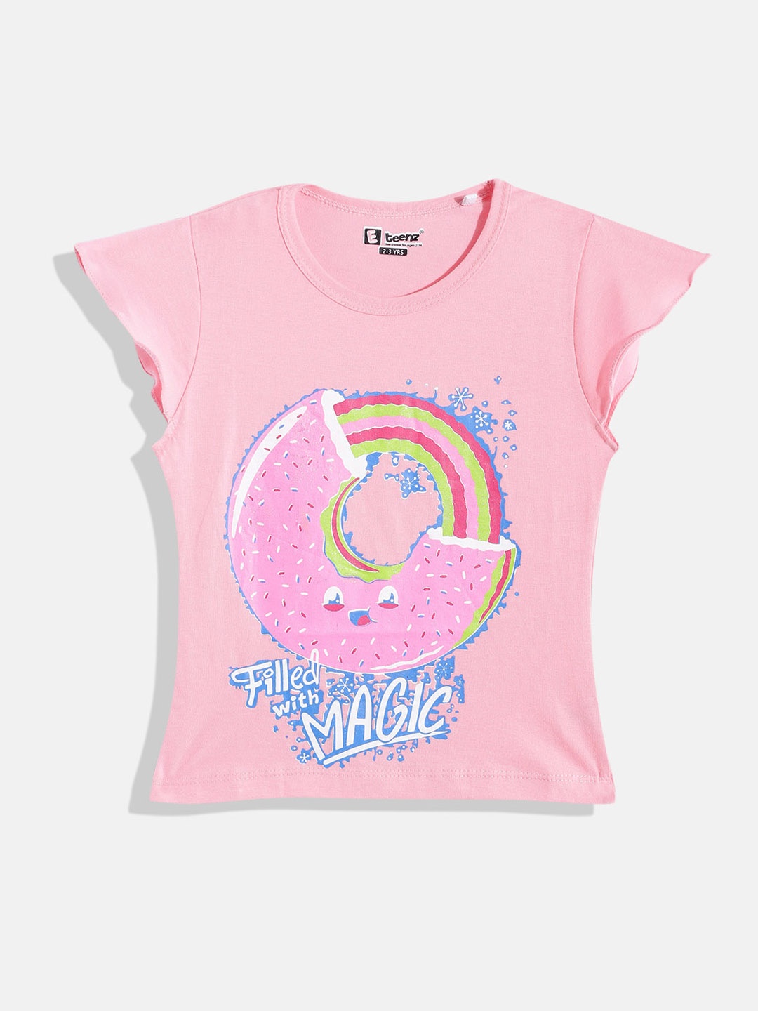 

Eteenz Girls Conversational & Typography Printed Premium Cotton T-shirt, Pink