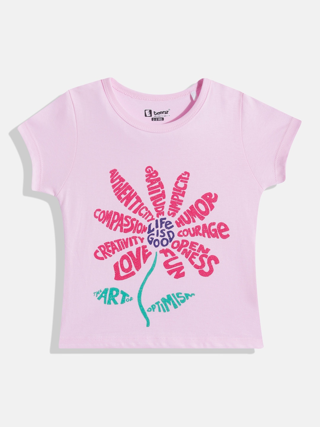 

Eteenz Girls Premium Cotton Graphic Printed T-shirt, Pink