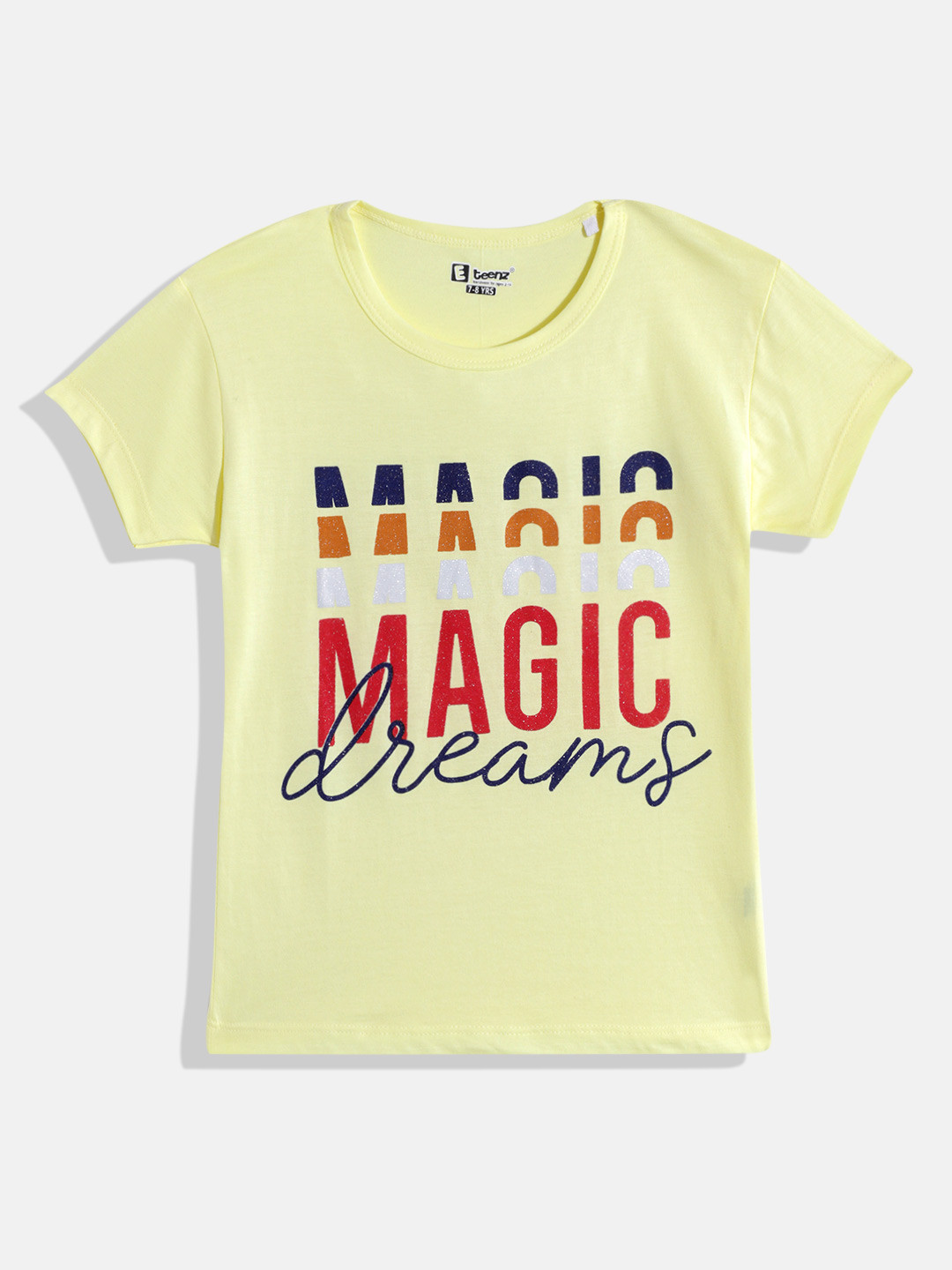 

Eteenz Girls Premium Cotton Top With Typography Detail, Yellow