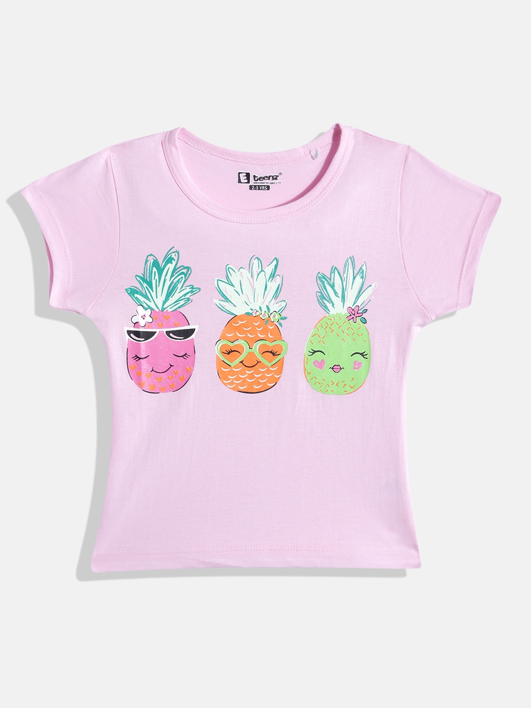 

Eteenz Girls Conversational Printed Premium Cotton T-shirt, Pink