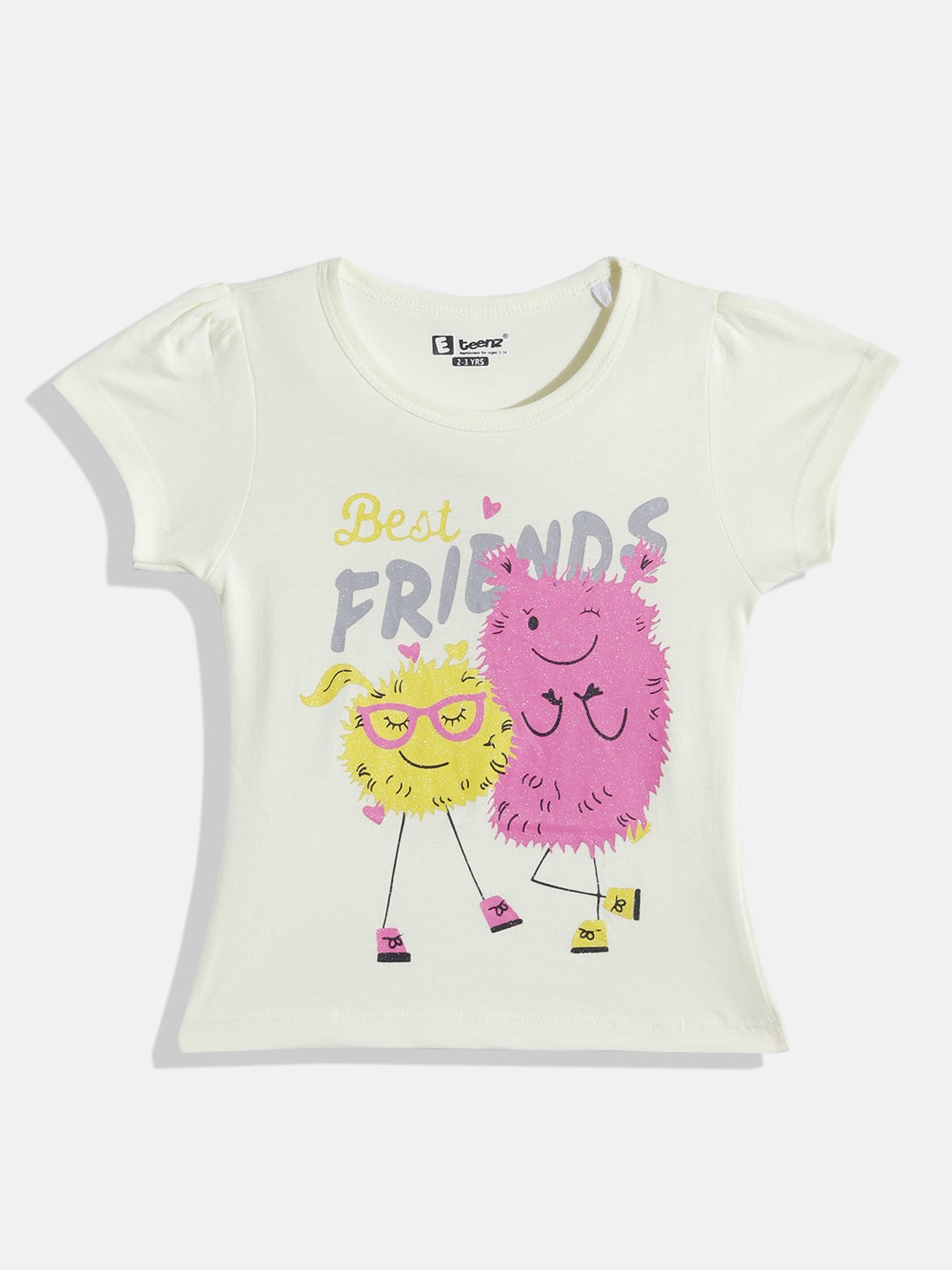 

Eteenz Girls Graphic & Typography Printed Premium Cotton T-shirt, Yellow