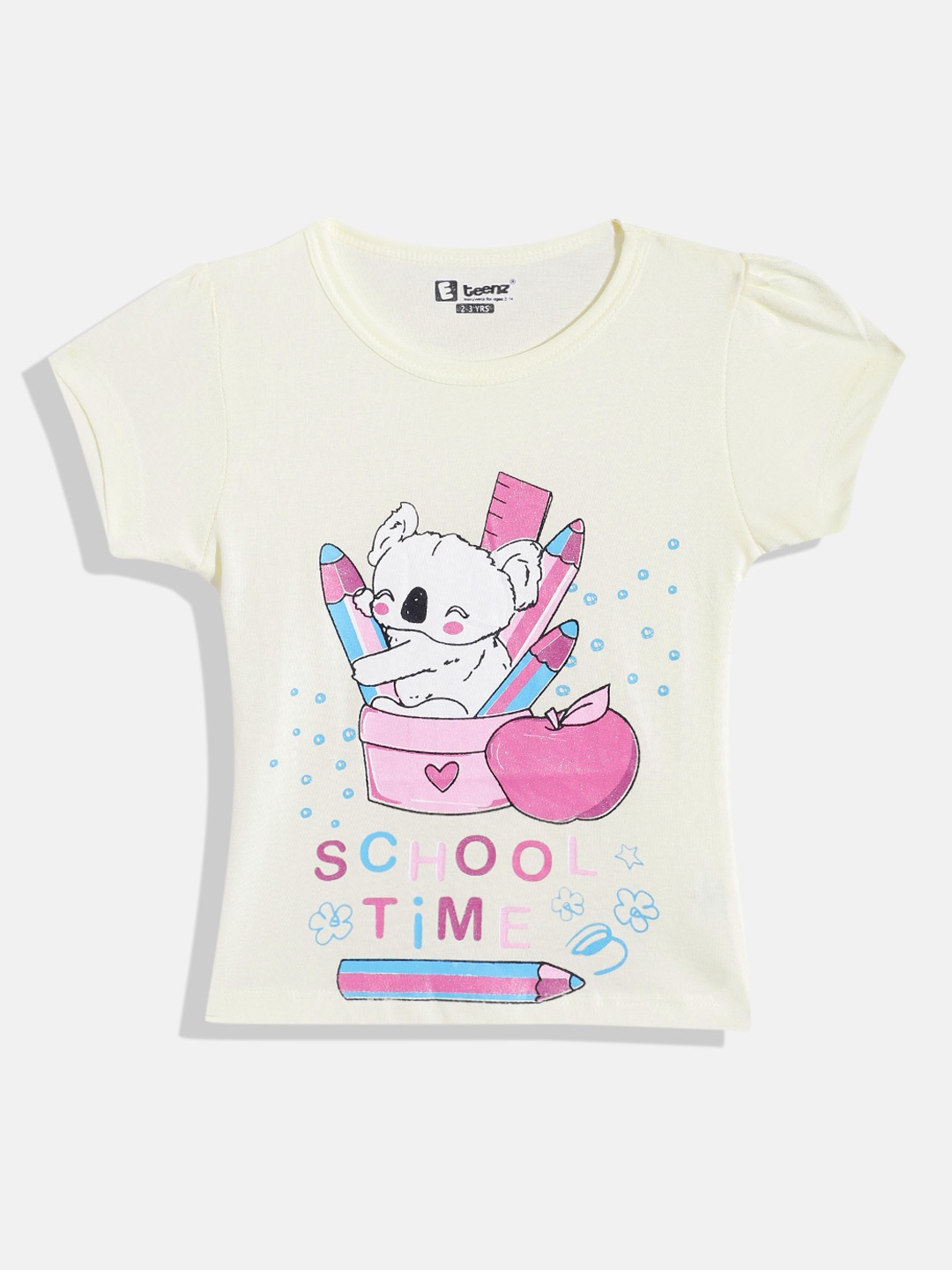 

Eteenz Girls Graphic & Typography Printed Premium Cotton T-shirt, Yellow
