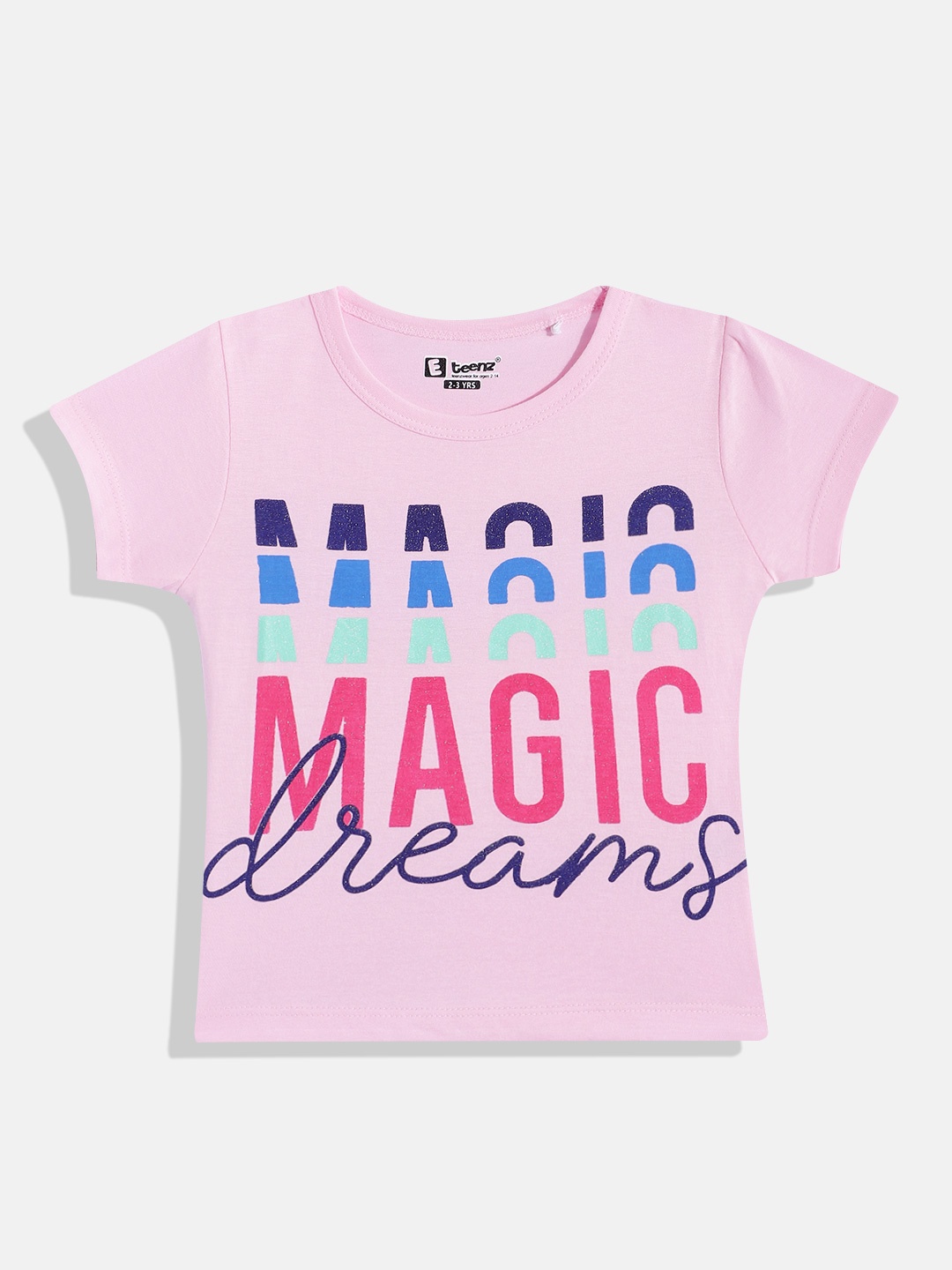

Eteenz Girls Typography Printed Premium Cotton T-shirt, Pink