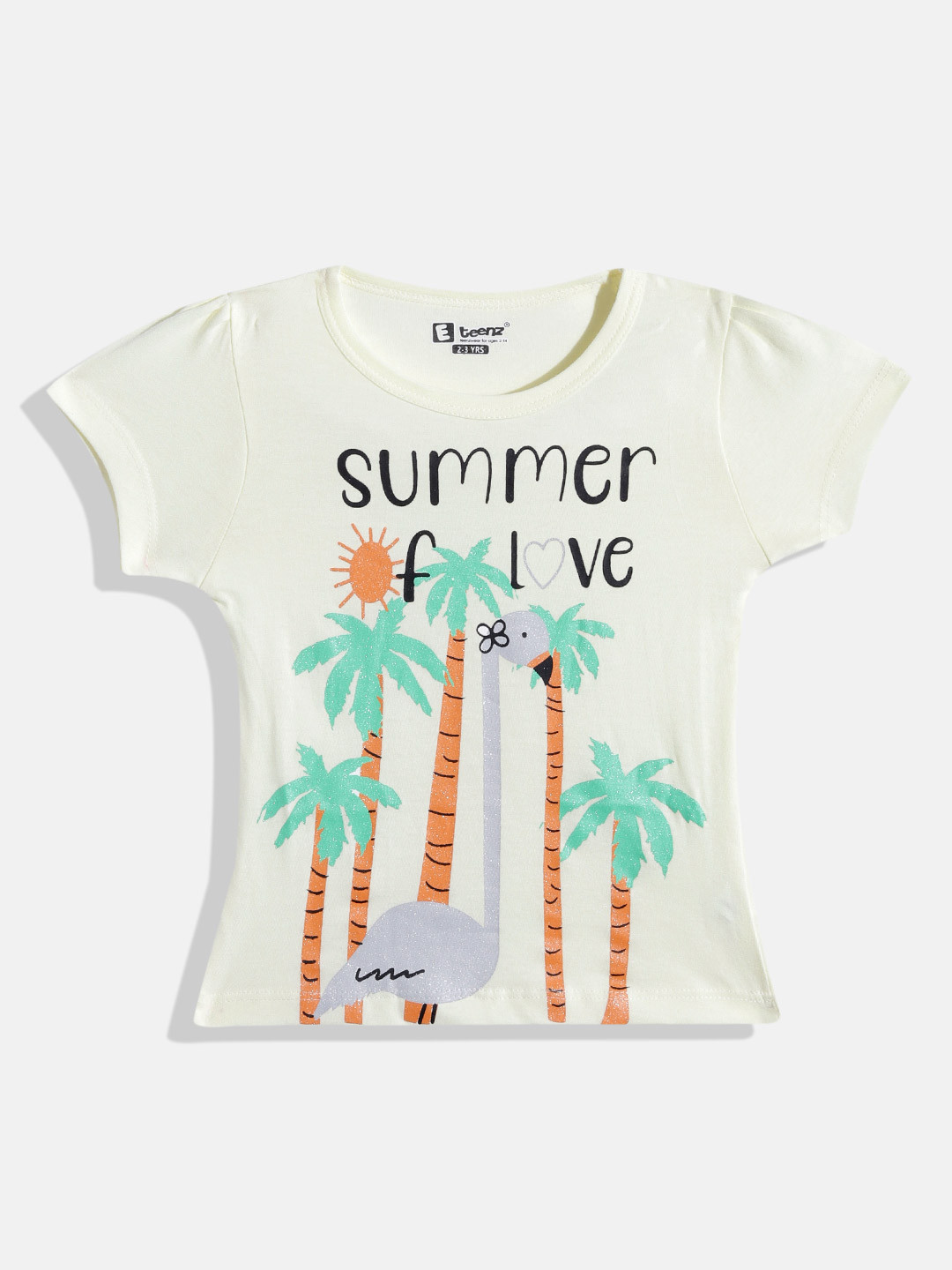 

Eteenz Girls Typography & Graphic Printed Premium Cotton T-shirt, Yellow