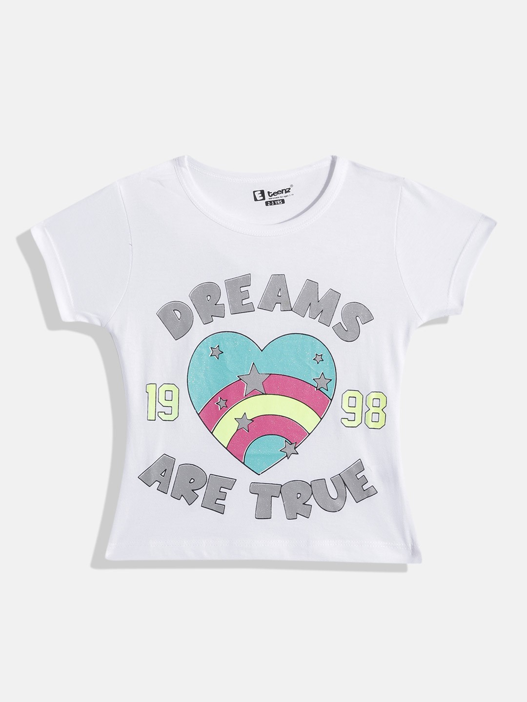 

Eteenz Girls Typography & Graphic Printed Premium Cotton T-shirt, White