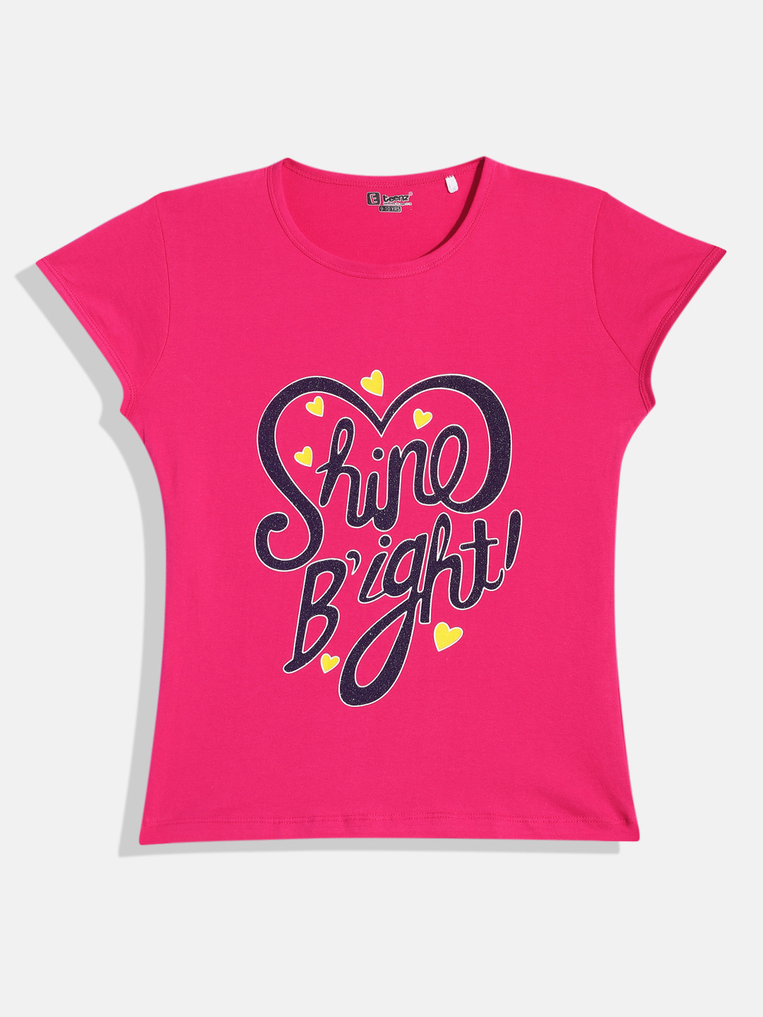

Eteenz Girls Printed Pure Cotton T-shirt, Pink