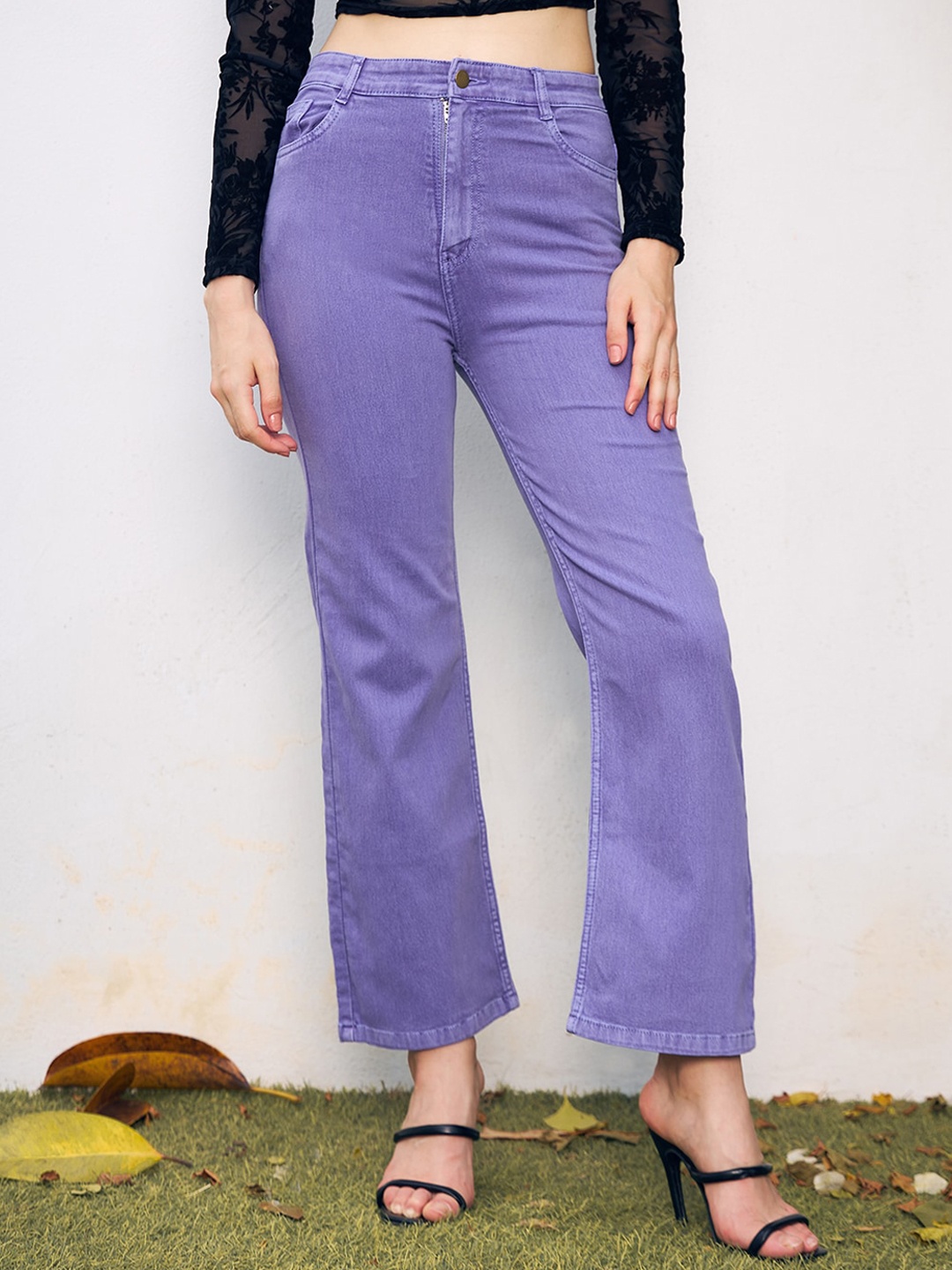 

BAESD Women High-Rise Stretchable Jeans, Purple