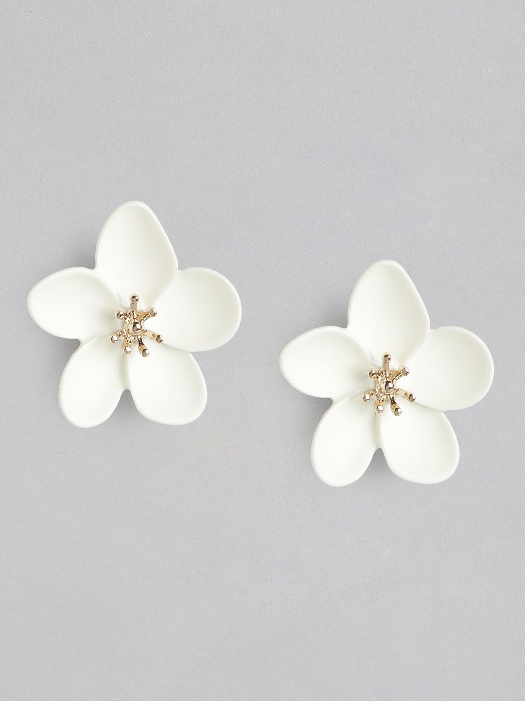 

Forever New Floral Studs, White