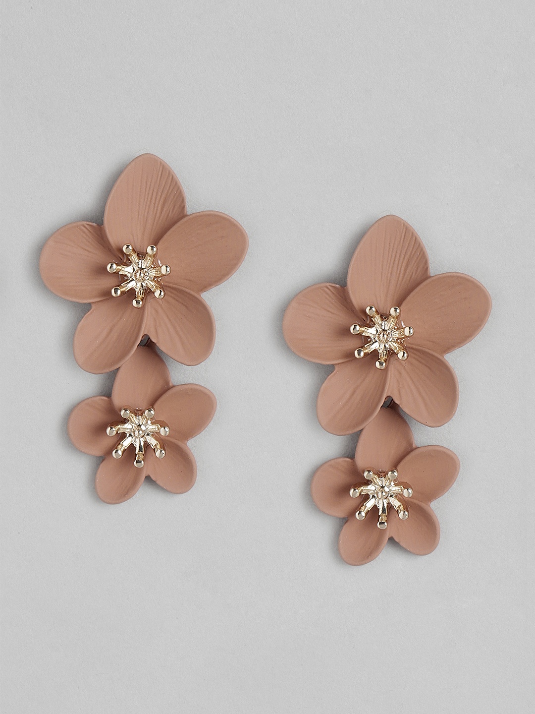

Forever New Floral Gold-Plated Drop Earrings, Mauve