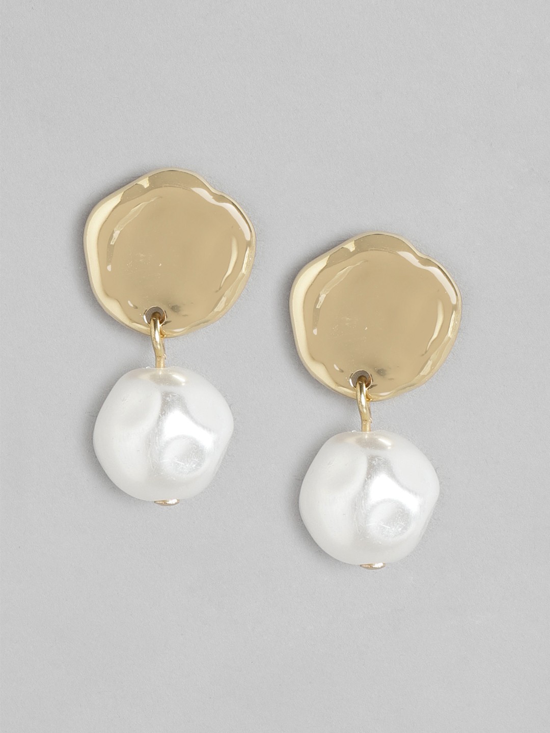 

Forever New Gold-Plated Pearl Contemporary Drop Earrings, White