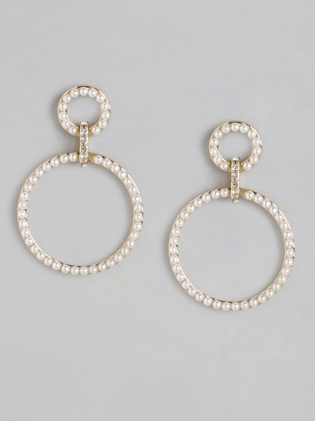 

Forever New Gold-Plated Pearl Circular Drop Earrings, White