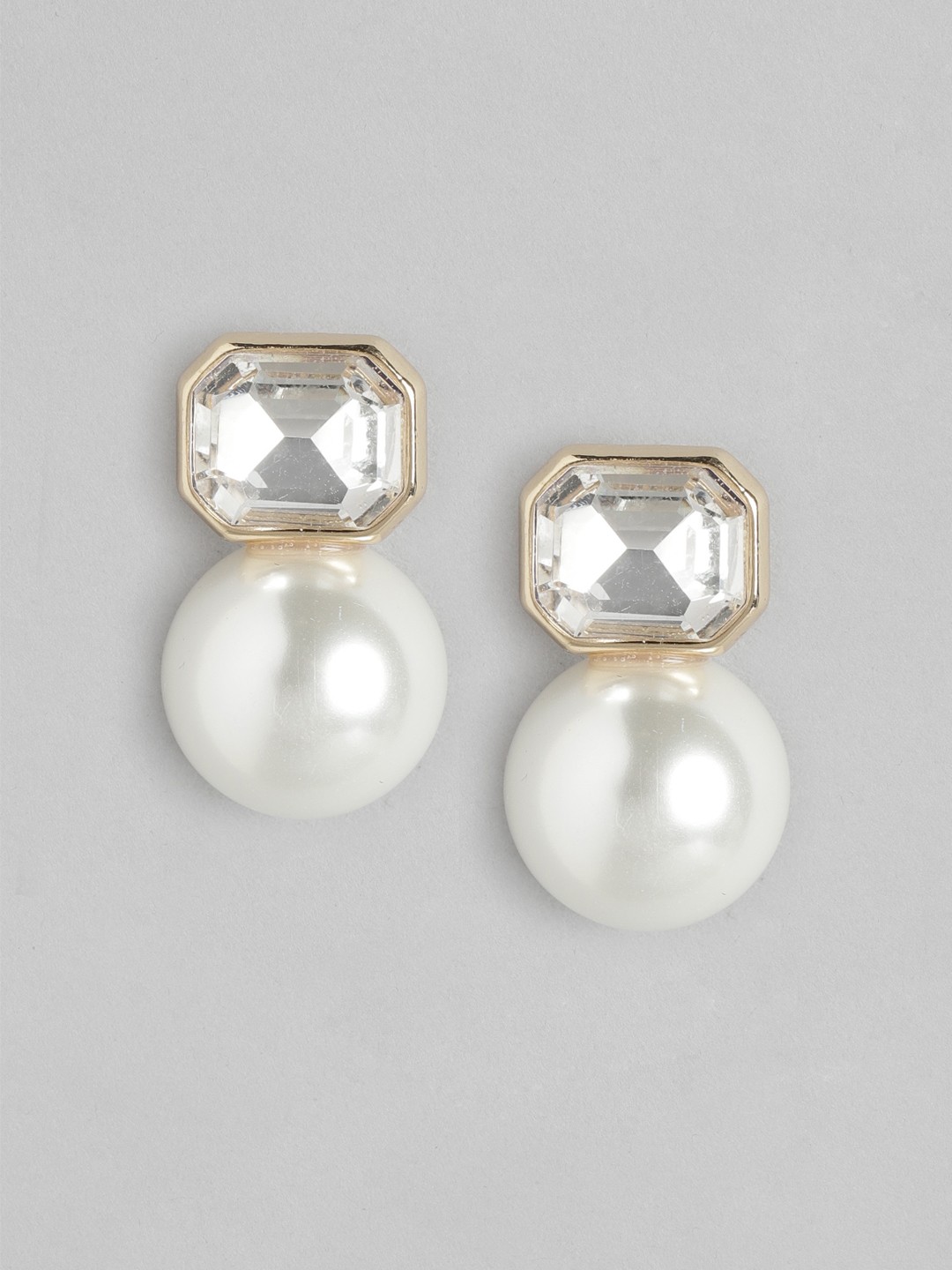 

Forever New Gold-Plated Contemporary Pearl Drop Earrings, White