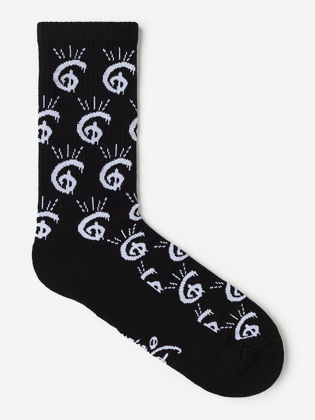 

H&M Men Motif-Detail Socks, Black