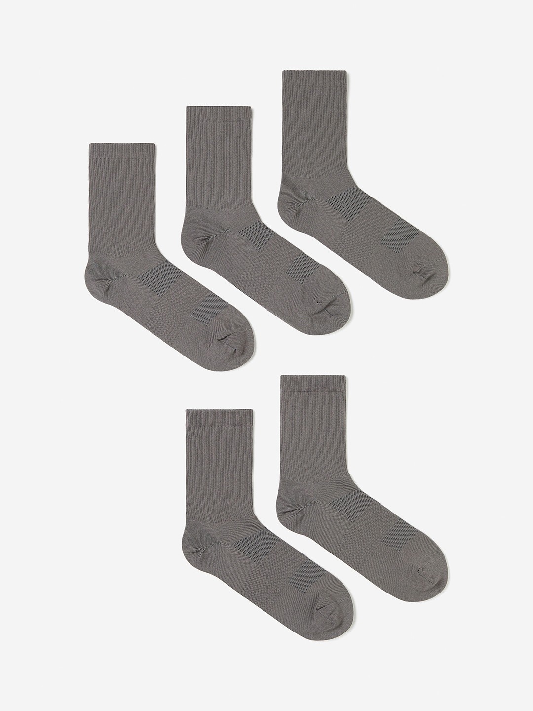 

H&M Men 5-Pack DryMove Sports Socks, Grey