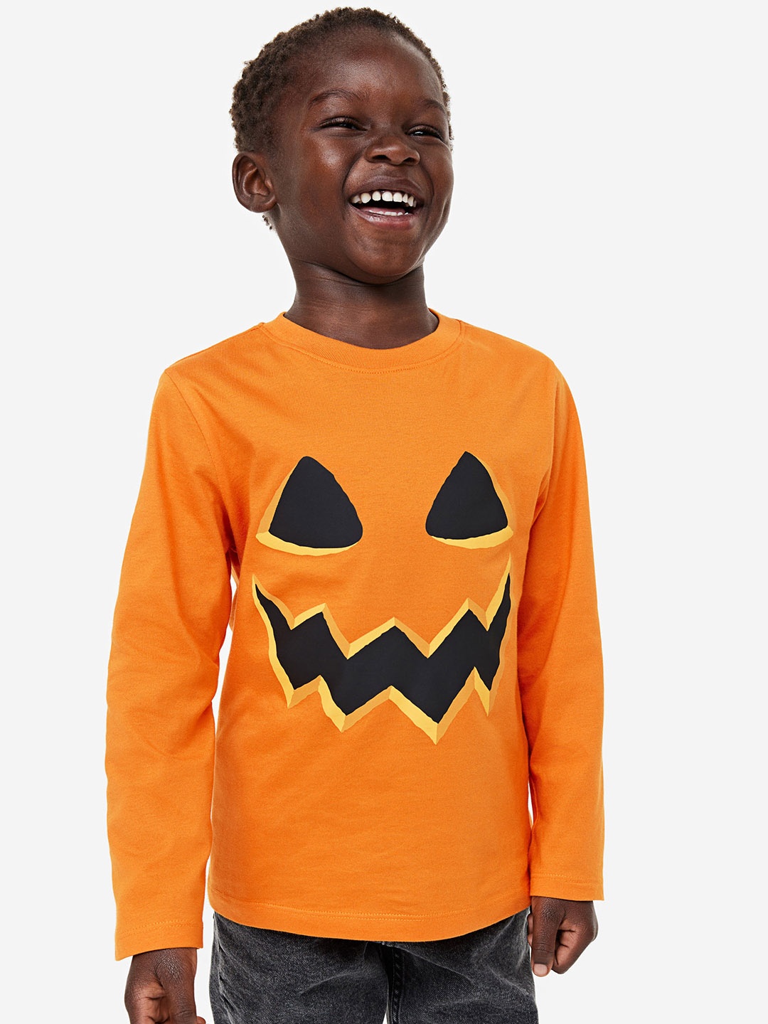 

H&M Boys Pure Cotton Printed Jersey Top, Orange