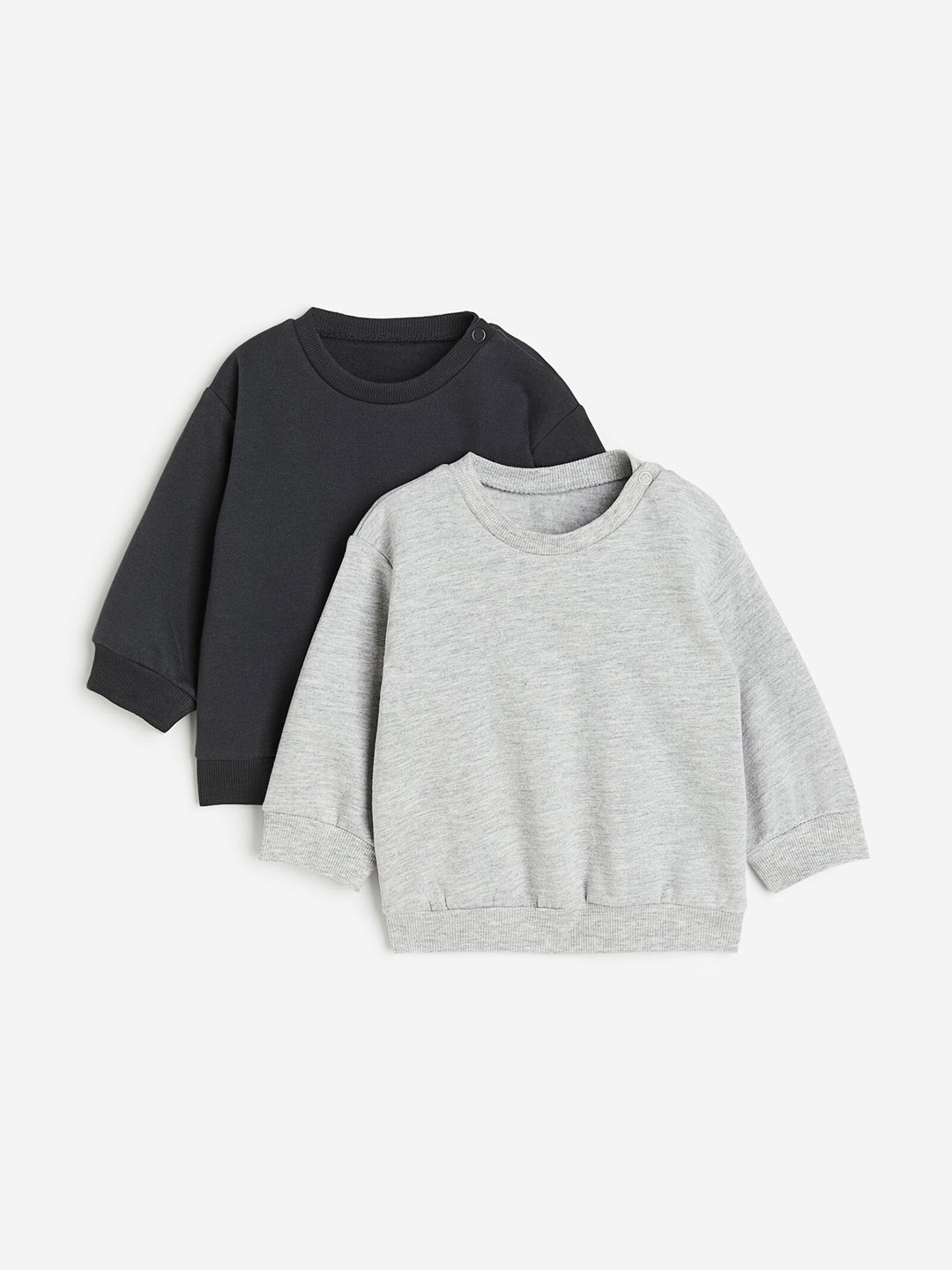 

H&M Girls 2-Pack Cotton Sweatshirts, Black