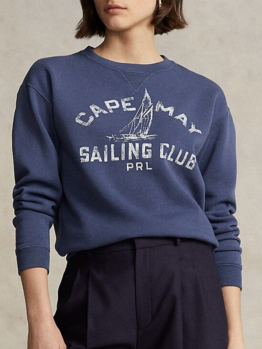 

Polo Ralph Lauren Typography Printed Fleece Crewneck Pullover Sweatshirt, Blue