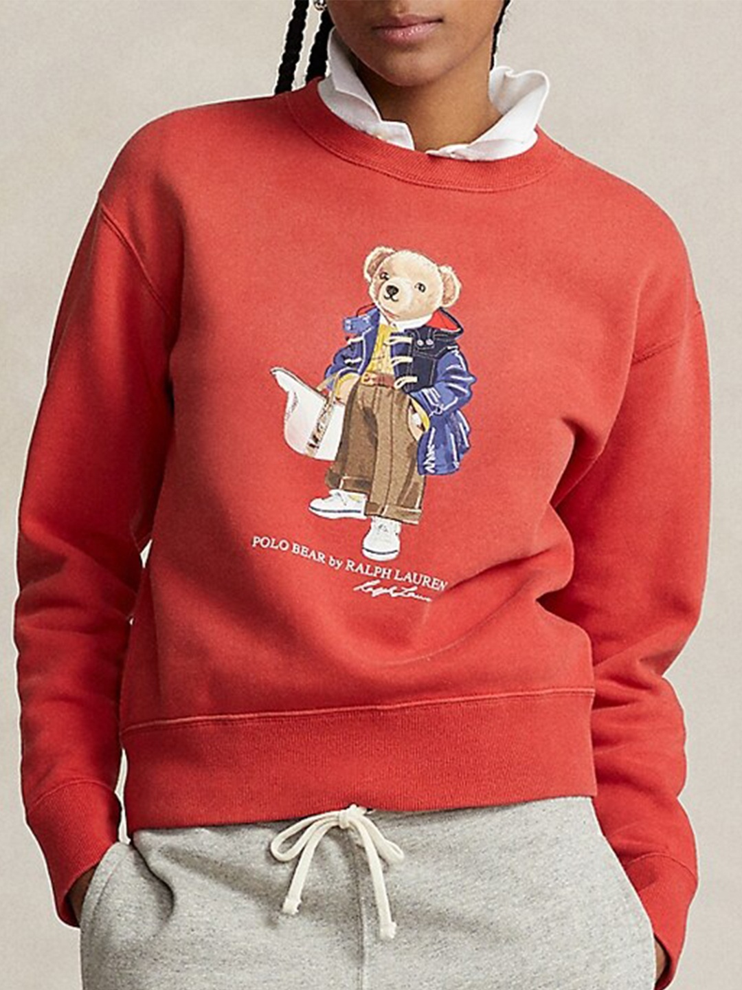 

Polo Ralph Lauren Graphic Printed Pullover Fleece Sweatshirt, Red