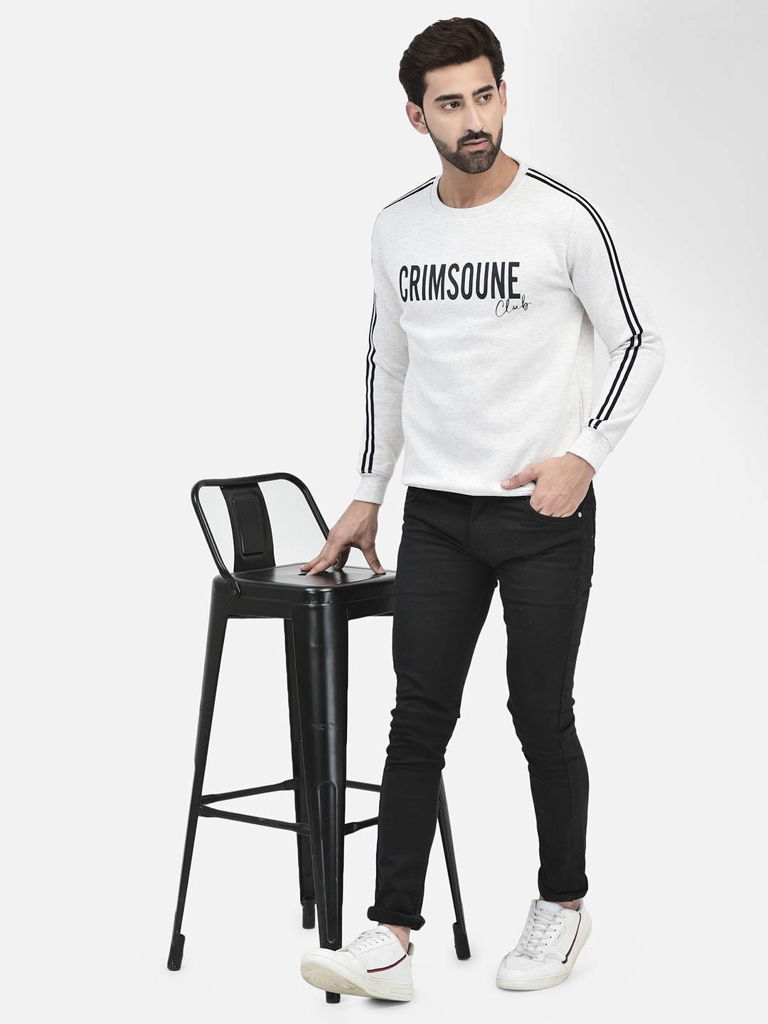 

Crimsoune Club Typography Printed Pullover Sweatshirt, Grey