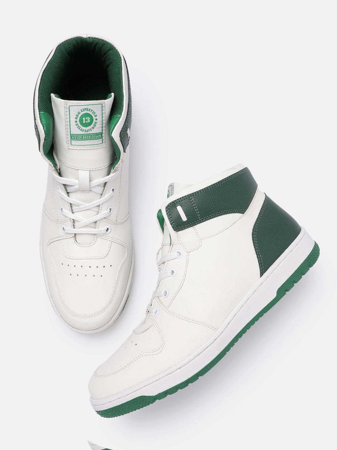

HRX by Hrithik Roshan Men Club Culture Mid-Top Sneakers, White
